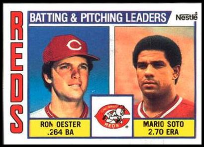 756 Reds Batting & Pitching Leaders Ron Oester Mario Soto